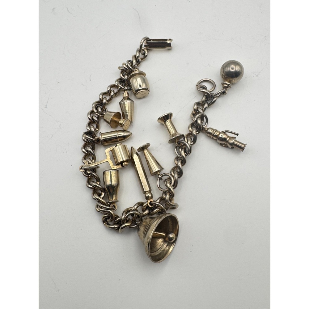 Vintage Charm Bracelet Office Theme Barware Moveable Bell Roller Lamp 1950s - Picture 6 of 9